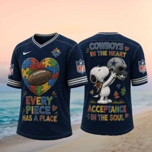 Dallas Cowboys Snoopy Autism Awareness Acceptance Football T Shirt