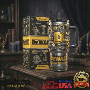 DeWalt Tools Heavy Duty Construction Style 40oz Gift For Men Stainless Steel Insulated Tumbler