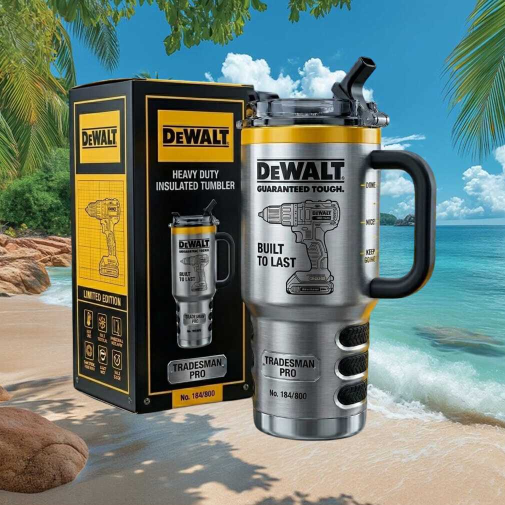 DeWalt Tradesman Pro Tumbler Guaranteed Tough Built To Last 40oz Insulated Work Tumbler DeWalt Tradesman Pro Tumbler Guaranteed Tough Built To Last 40oz Insulated Work Tumbler
