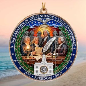 Declaration of Independence 250th Anniversary Founding Fathers July 4th Graphic Ornament