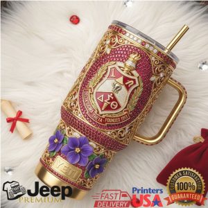 Delta Sigma Theta Sorority Founded 1913 Elephant Floral Retro 20oz Gifts Stainless Steel Insulated Tumbler
