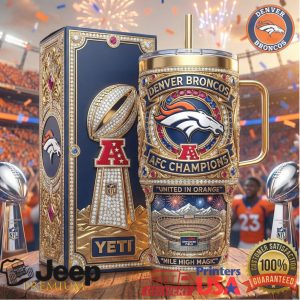 Denver Broncos AFC Champions United In Orange Mile High Magic Retro Gifts Stainless Steel Insulated Tumbler