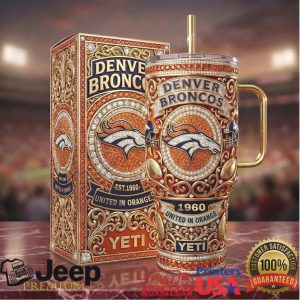 Denver Broncos NFL Football 2026 Vintage 20oz Sports Gifts for Men Stainless Steel Insulated Tumbler
