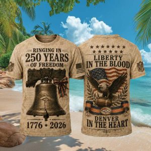 Denver Broncos Ringing In 250 Years Of Freedom 2026 Vintage Fans Men Women T Shirt