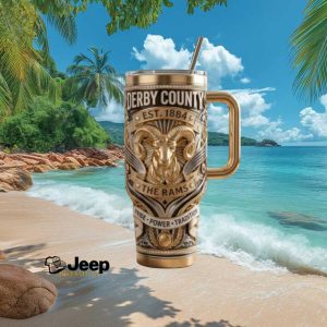 Derby County The Rams Est 1884 Pride Power Tradition Fan Gift Stainless Steel Insulated Tumbler