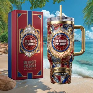 Detroit Pistons Motor City Basketball Est 1937 Vintage Retro 20oz Gift Fans Stainless Steel Insulated Tumbler