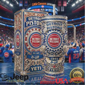 Detroit Pistons NBA 1941 D Up Retro Vintage 20oz Basketball Fan Gift Stainless Steel Insulated Tumbler