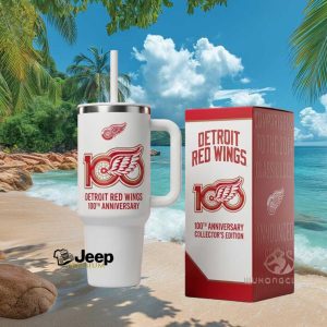 Detroit Red Wings 100th Anniversary Hockey Collector's Edition Retro NHL Sports Fan Gift Stainless Steel Insulated Tumbler