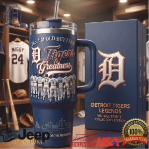 Detroit Tigers Legends Vintage Tribute Collector Edition Memories Baseball Fan Stainless Steel Insulated Tumbler