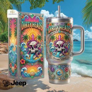 Dirty Heads Ocean Vibes Skull Octopus Reggae Rock Band Music Gift Stainless Steel Insulated Tumbler
