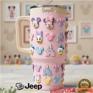 Disney Characters Sophia Pink 3D Castle Retro Gift For Girls Stainless Steel Insulated Tumbler