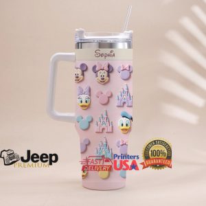 Disney Characters Sophia Pink 3D Castle Retro Gift For Girls Stainless Steel Insulated Tumbler