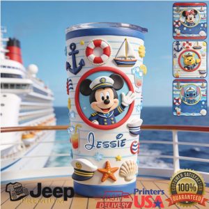 Disney Cruise Mickey Captain Voyage 2026 Retro Nautical Gift Fans Stainless Steel Insulated Tumbler