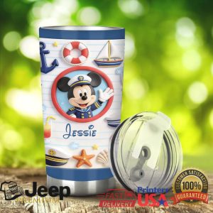 Disney Cruise Mickey Captain Voyage 2026 Retro Nautical Gift Fans Stainless Steel Insulated Tumbler