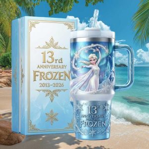 Disney Frozen 13th Anniversary 2013 2026 Elsa Snow Queen Winter Apparel Tumbler