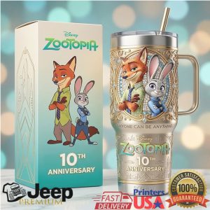 Disney Zootopia 10th Anniversary Nick Judy Retro 20oz Movie Gift Stainless Steel Insulated Tumbler