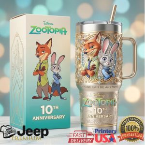Disney Zootopia 10th Anniversary Nick Judy Retro 20oz Movie Gift Stainless Steel Insulated Tumbler