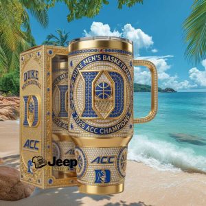 Duke Men's Basketball 2026 ACC Champions Blue Devils Gold Luxury Fan Gift Stainless Steel Insulated Tumbler
