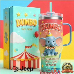 Dumbo 85th Anniversary 1941 2026 Circus Tour Vintage 40oz Birthday Gifts For Fans Stainless Steel Insulated Tumbler