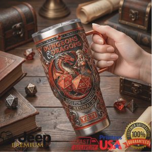 Dungeons and Dragons Roll For Initiative Natural 20 Dragon Retro 20oz Stainless Steel Insulated Tumbler