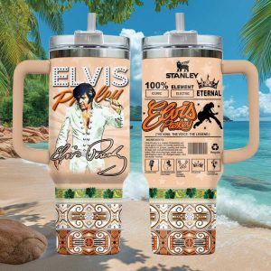 Elvis Presley The King Voice Legend Nutrition Facts Vintage Retro Aesthetic Fan Stainless Steel Insulated Tumbler