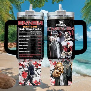 Eminem Rap God Slim Shady Nutrition Facts Retro Hip Hop Stainless Steel Insulated Tumbler