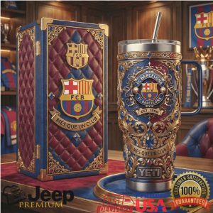FC Barcelona Mes Que Un Club Est 1899 20oz Retro Fan Gift Stainless Steel Insulated Tumbler