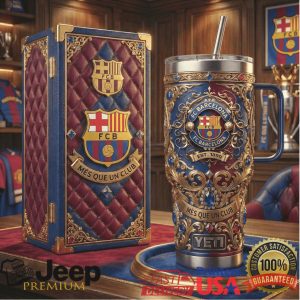 FC Barcelona Mes Que Un Club Est 1899 20oz Retro Fan Gift Stainless Steel Insulated Tumbler