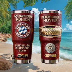 FC Bayern Munich Deutscher Meister Bundesliga Champions 2025.26 Soccer Gifts for Fans Stainless Steel Insulated Tumbler