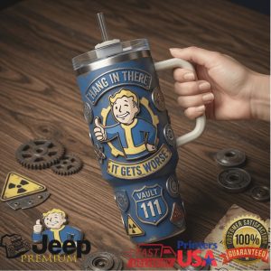 Fallout Vault Boy Vault 111 It Gets Worse Retro 20oz Fans Gift Stainless Steel Insulated Tumbler