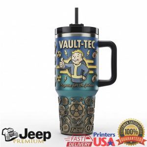 Fallout Vault Tec Vault Boy Prepare For The Future Retro 20oz Gift Stainless Steel Insulated Tumbler