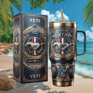 Ford Mustang Legend Continues Est 1964 Vintage Automotive Muscle Car Gift Stainless Steel Insulated Tumbler