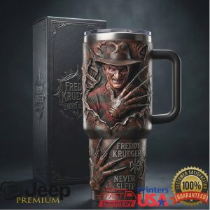 Freddy Krueger A Nightmare on Elm Street Vintage Horror 20oz Fan Gift Stainless Steel Insulated Tumbler