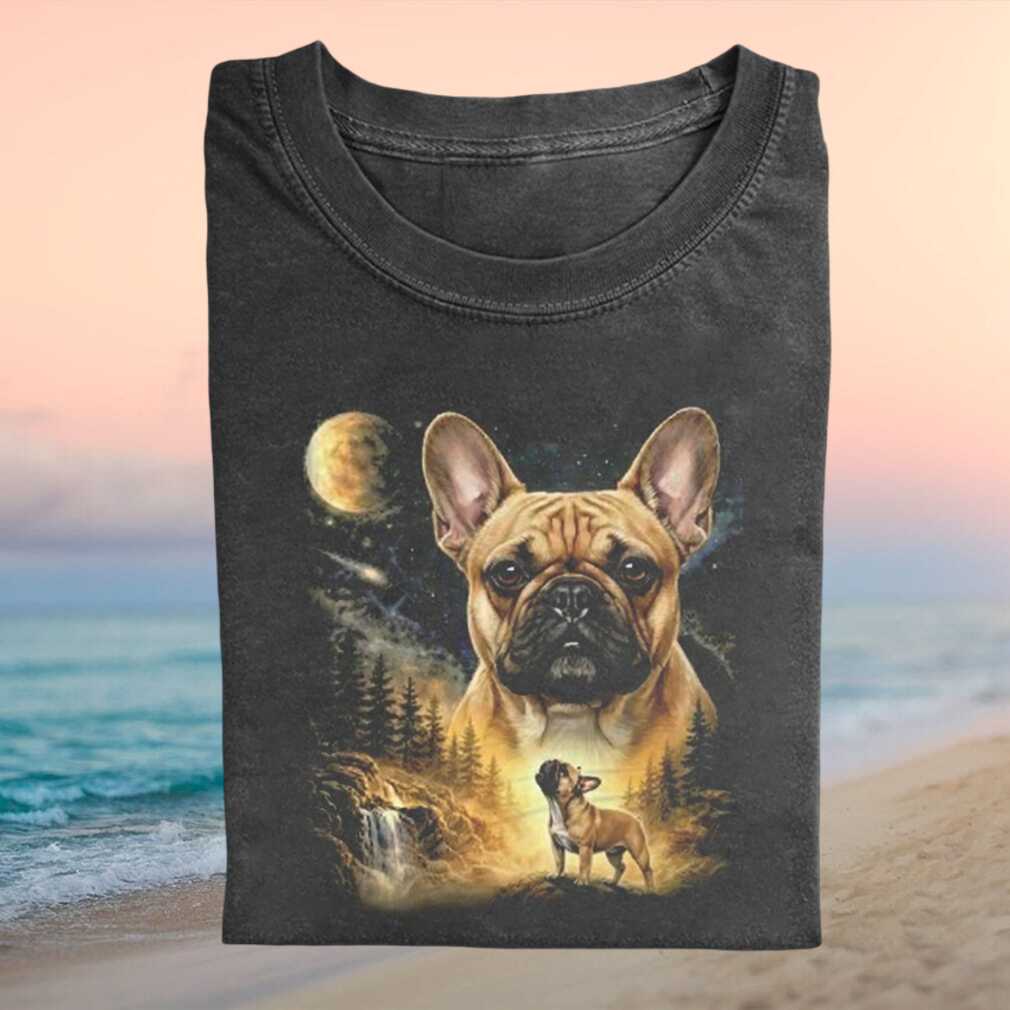 French Bulldog Moon Forest Wilderness Graphic T Shirt French Bulldog Moon Forest Wilderness Graphic T Shirt