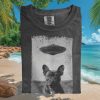 French Bulldog Wearing Glasses Cool Shark Attack T Shirt French Bulldog Wearing Glasses Cool Shark Attack T Shirt