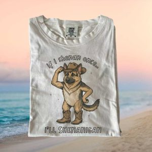 Funny German Shepherd Cowboy Shenanigans Country Dog T Shirt