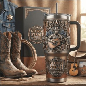 George Strait Pure Country Texas Legend 2026 Vintage 40oz Gifts for Fans Stainless Steel Insulated Tumbler