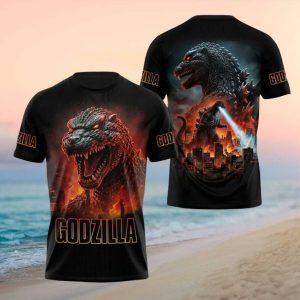 Godzilla Classic Kaiju Fire Breath City Battle T Shirt