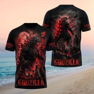 Godzilla King Of Monsters Kaiju City Destruction Graphic T Shirt