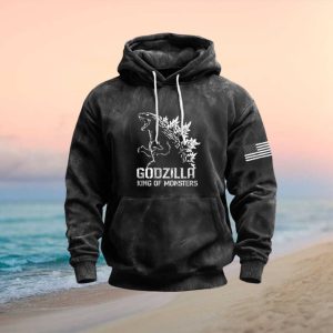 Godzilla King Of The Monsters American Flag Distressed T shirt