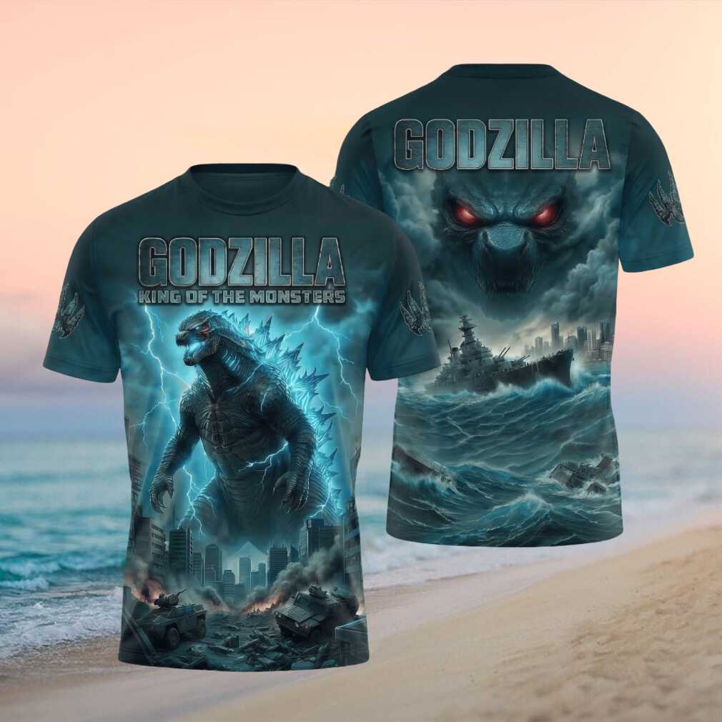 Godzilla King of the Monsters Blue Lightning City T Shirt Godzilla King of the Monsters Blue Lightning City T Shirt