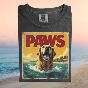 Golden Retriever Paws Beach Movie Parody Graphic T Shirt
