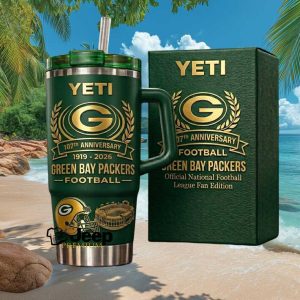 Green Bay Packers 107th Anniversary 1919 2026 Football National League Fan Stainless Steel Insulated Tumbler