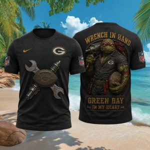 Green Bay Packers Mechanic Ninja Turtle T Shirt Wisconsin Football Gameday Top