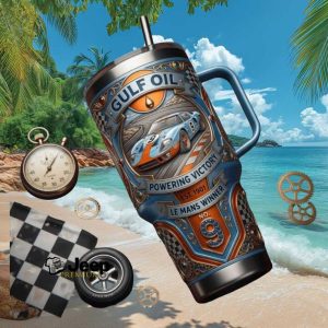 Gulf Oil Le Mans Winner No. 9 Vintage Racing Livery Fan Gift Stainless Steel Insulated Tumbler