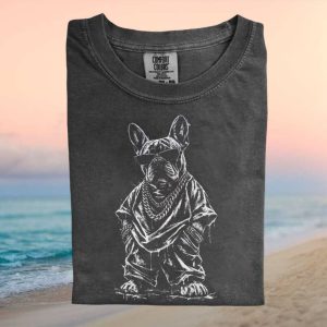 Hip Hop French Bulldog Sunglasses Streetwear Style T Shirt