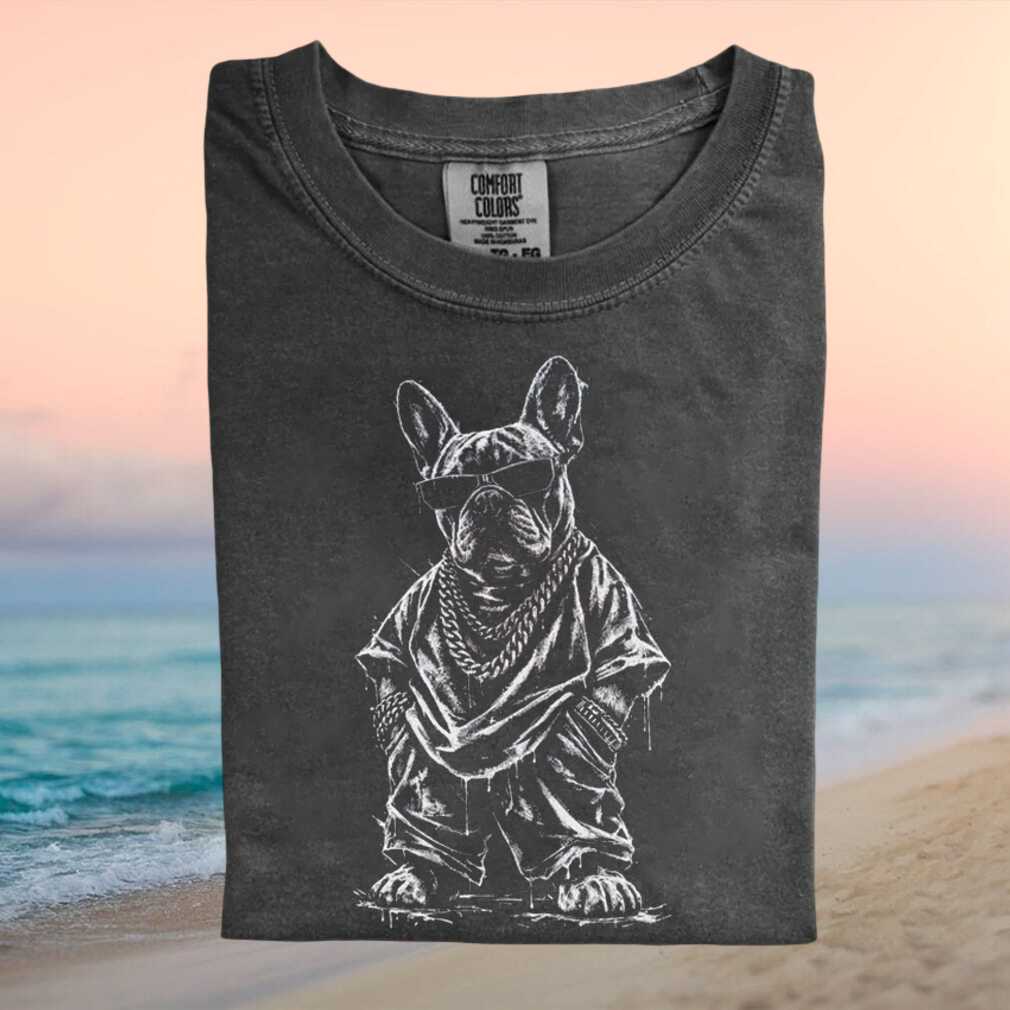 Hip Hop French Bulldog Sunglasses Streetwear Style T Shirt Hip Hop French Bulldog Sunglasses Streetwear Style T Shirt