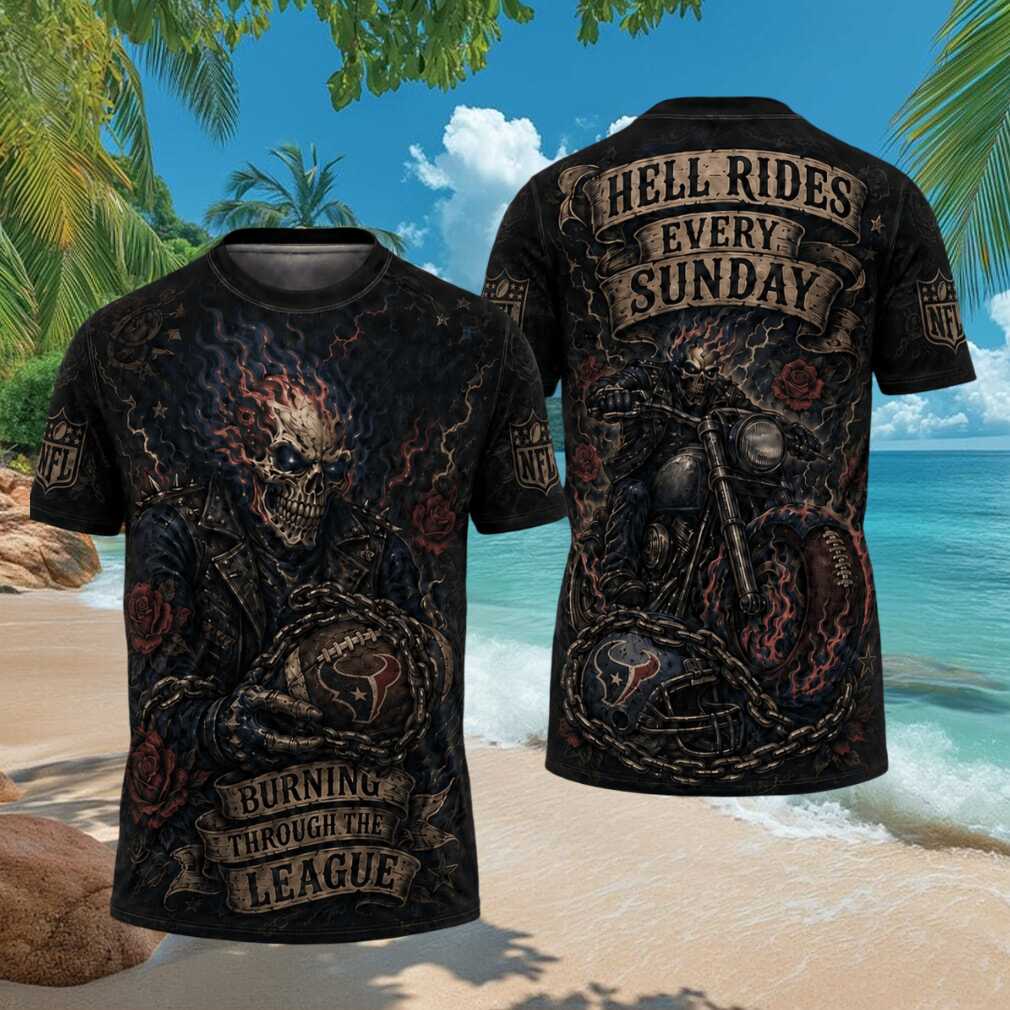 Houston Texans Ghost Rider Biker T Shirt NFL Hell Rides Every Sunday Fan Gear Houston Texans Ghost Rider Biker T Shirt NFL Hell Rides Every Sunday Fan Gear