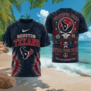 Houston Texans Grateful Dead Steal Your Face Tie Dye T Shirt