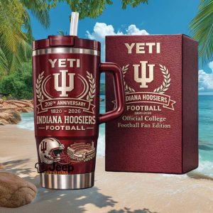 Indiana Hoosiers Football 206th Anniversary 1820 2026 College Fan Stainless Steel Insulated Tumbler
